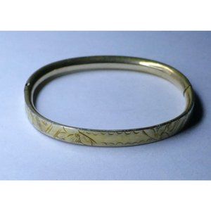 Adorable Vintage 10K Gold Filled Hinged Baby Bangle Bracelet